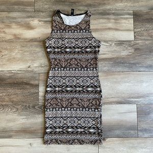 Tribal print bodycon dress NWOT